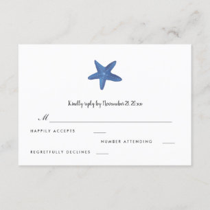 Starfish   Ocean Wedding RSVP Card
