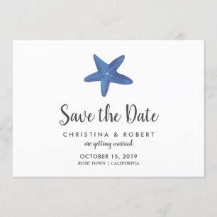 Starfish Ocean Wedding Save The Date Invitation