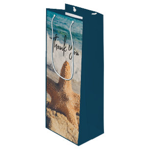 Starfish on a Sandy Beach Photograph Wine Gift Bag