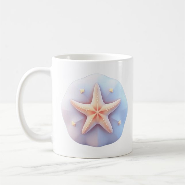 Starfish on a Unique-Shaped Stone Coffee Mug (Left)
