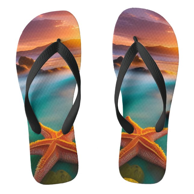 Starfish on beach at Dawn Flip Flops (Footbed)