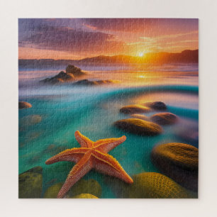 Starfish on beach at Dawn  Jigsaw Puzzle
