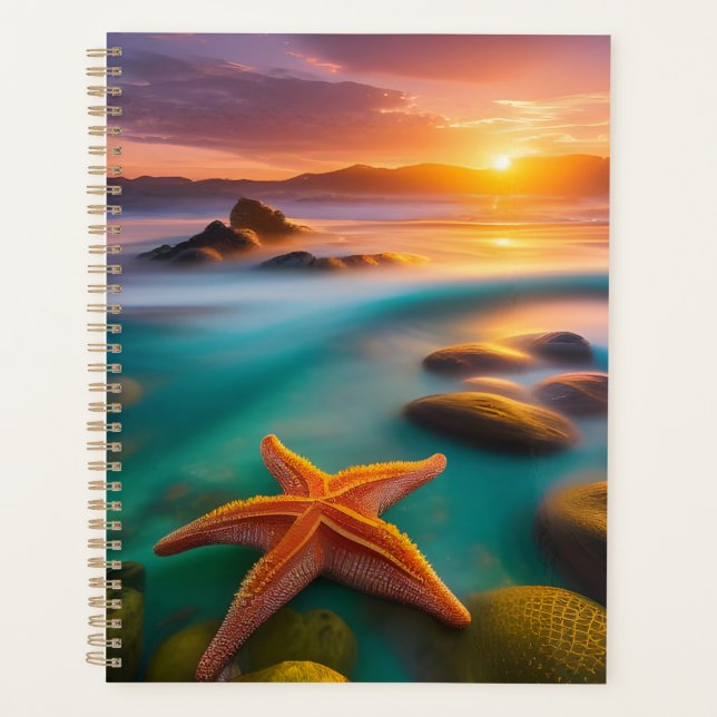 Starfish on beach at Dawn   Planner (Front)