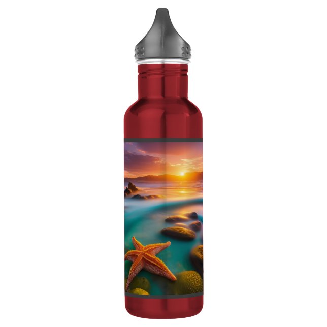 Starfish on beach at Dawn   Thermal Tumbler 710 Ml Water Bottle (Left)