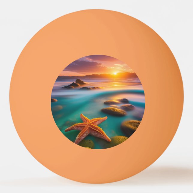 Starfish on Beach at Sunrise  Ping Pong Ball (Front)