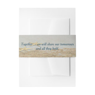 Starfish on Beach Sand Invitation Belly Band