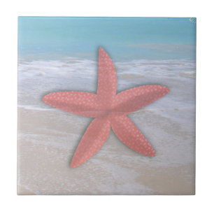 Starfish on Beach Seashore Ceramic Tile