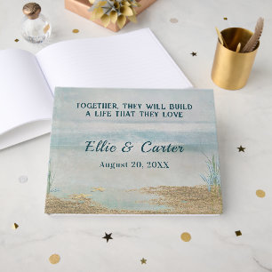 Starfish on Beach Wedding Watercolor Guest Book