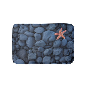 Starfish On Black Rocks Along The Coast   Iceland Bath Mat