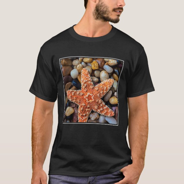 Starfish On Rocks T-Shirt (Front)