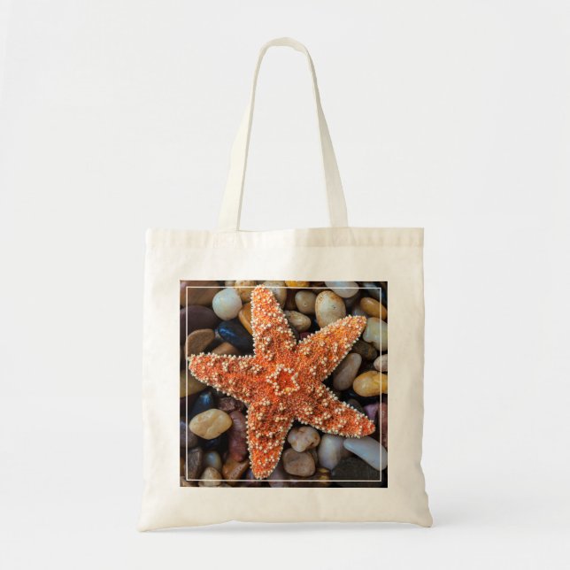 Starfish On Rocks Tote Bag (Front)