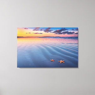 Starfish On Sand Canvas Print