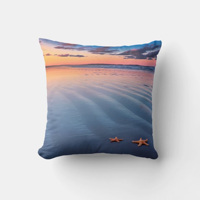 Starfish On Sand Cushion (Front)