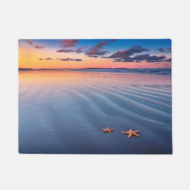 Starfish On Sand Doormat (Front)