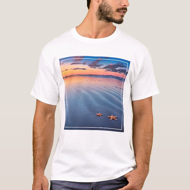 Starfish On Sand T-Shirt (Front)
