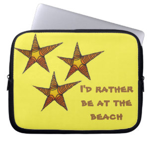 Starfish on sandy beach I'd rather be at the beach Laptop Sleeve
