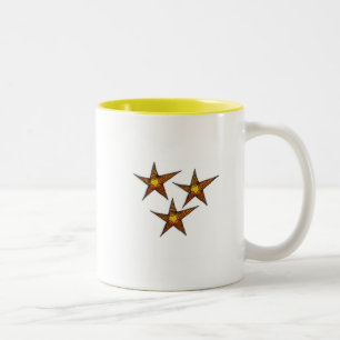 Starfish on sandy beach Summer art Two-Tone Coffee Mug