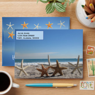 Starfish on the Beach Envelope