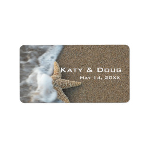 Starfish on the beach labels for the DIY bride