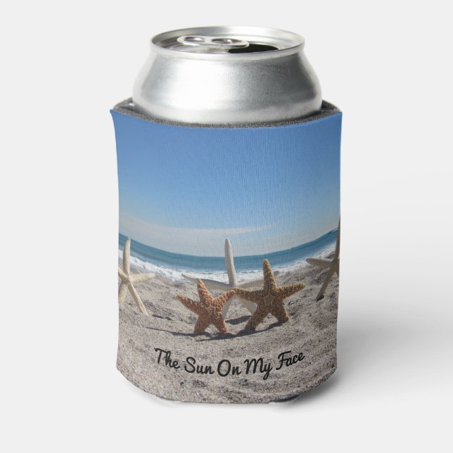 Starfish on the Beach - Personalised Can Cooler (Can Back)