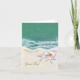 Starfish on the Beach Teal Sea Water Thank You Card