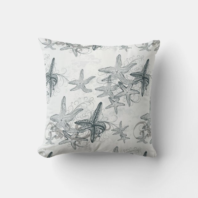 Starfish On The Sea Pattern Cushion (Front)