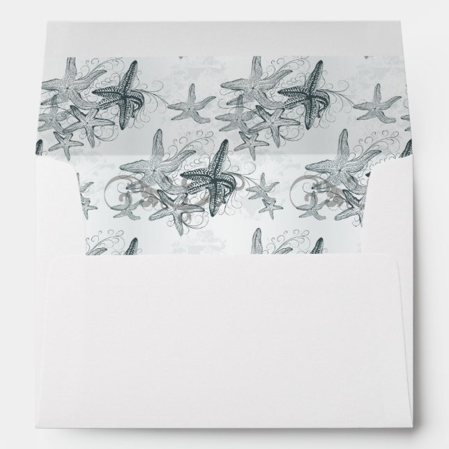Starfish On The Sea Pattern Envelope (Back (Bottom))