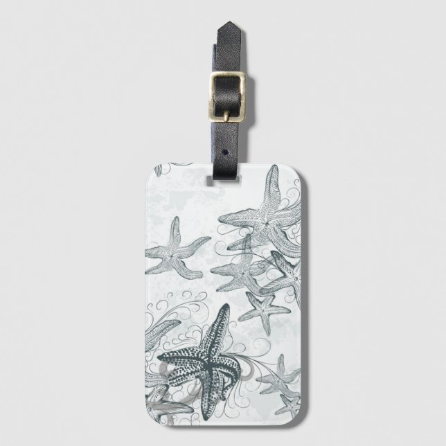 Starfish On The Sea Pattern Luggage Tag (Front Vertical)
