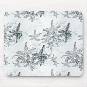 Starfish On The Sea Pattern Mouse Mat