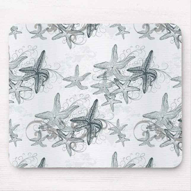 Starfish On The Sea Pattern Mouse Mat (Front)