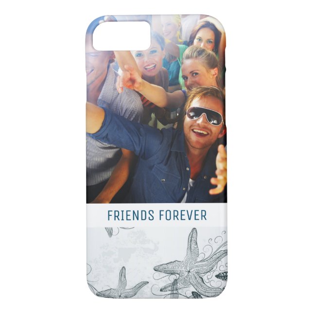 Starfish On The Sea Pattern | Your Photo & Text Case-Mate iPhone Case (Back)