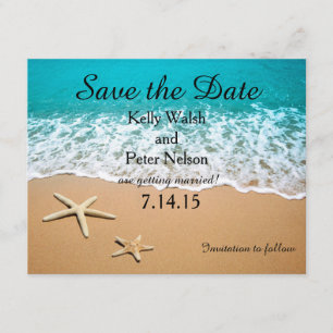 Starfish on the Shore Beach Save the Date Card