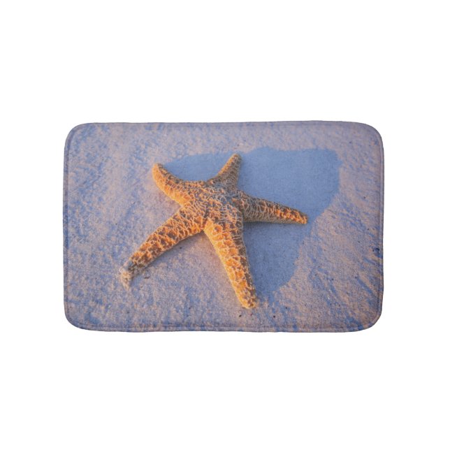 Starfish On White Sand Bath Mat (Front)