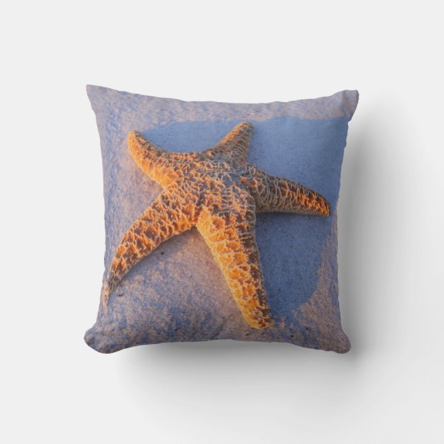 Starfish On White Sand Cushion (Front)