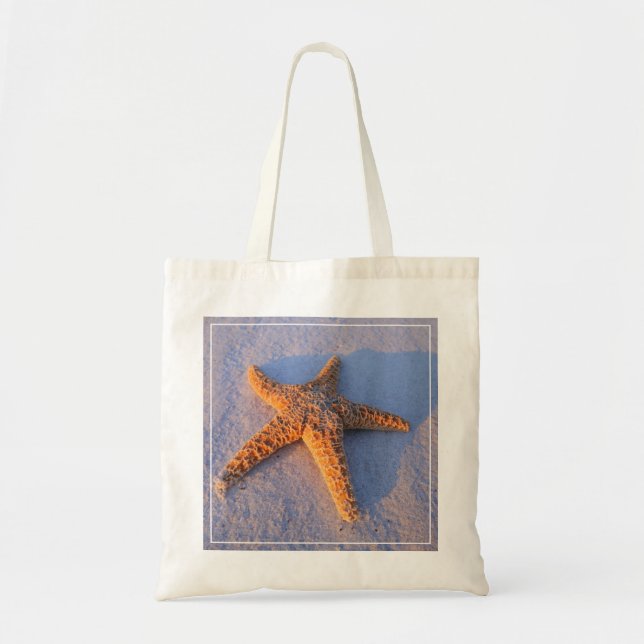 Starfish On White Sand Tote Bag (Front)