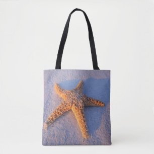 Starfish On White Sand Tote Bag