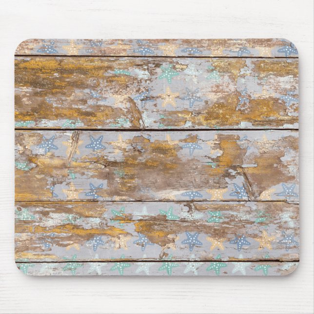 Starfish on Wood Mouse Mat (Front)
