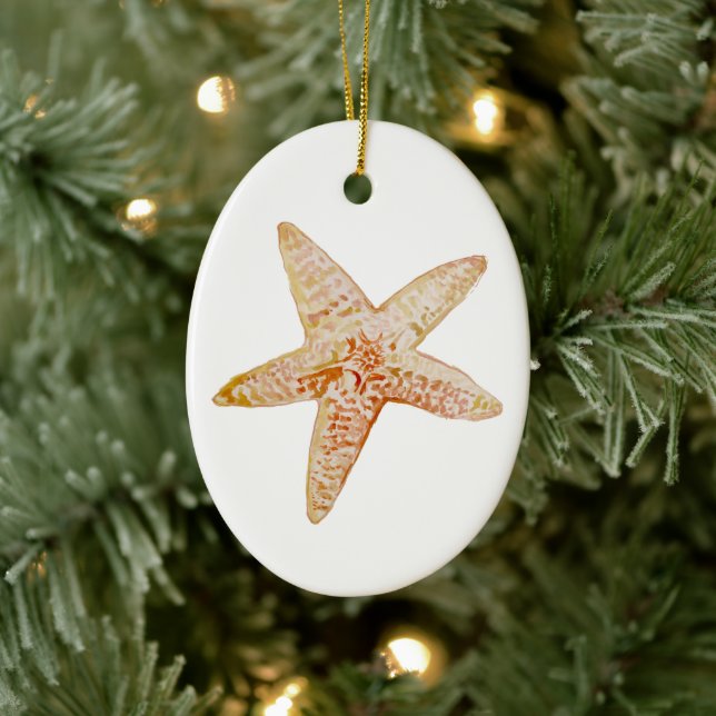Starfish Painting Beach Art Ceramic Tree Decoration (Tree)