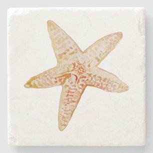 Starfish Painting Marble Stone Coaster