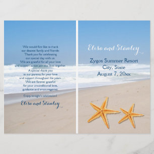 Starfish pair destination beach wedding program
