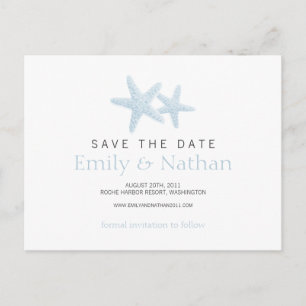 Starfish Pair Save the Date Postcard