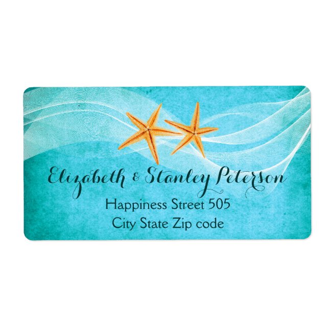 Starfish pair turquoise destination beach wedding (Front)