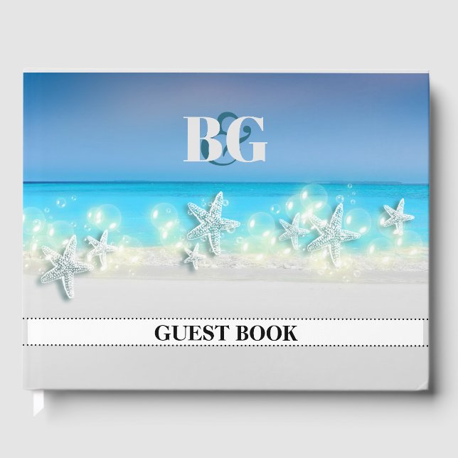 Starfish paradise blue waters tropical register guest book (Front)
