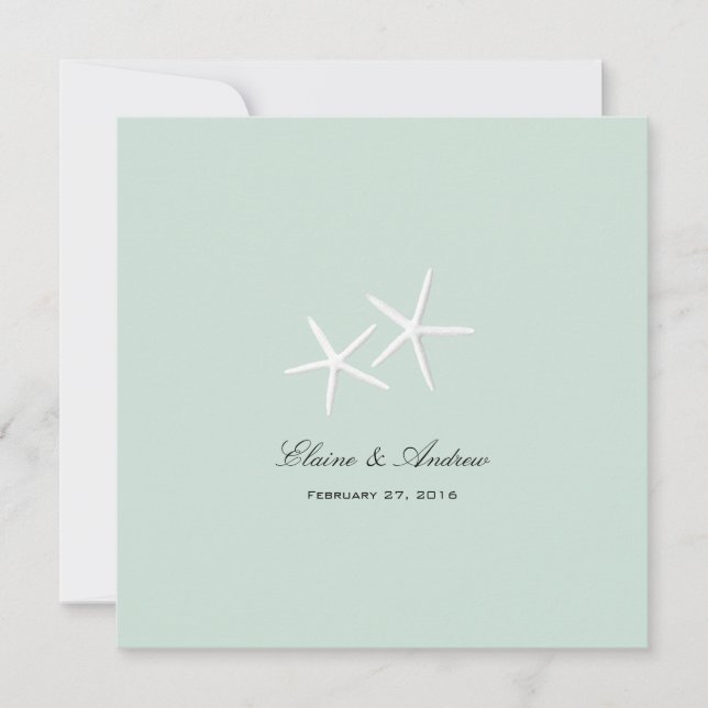 Starfish Passion Custom Beach Wedding Invitations (Front)