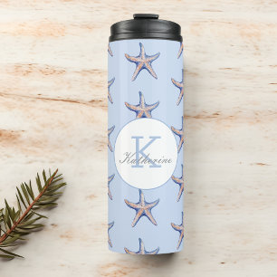 Starfish Pattern Beach Marine Custom Name Thermal Tumbler
