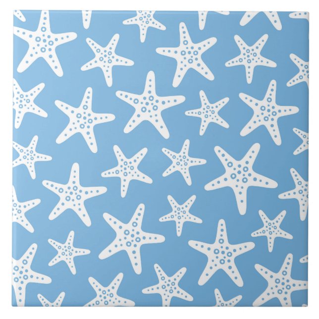 Starfish Pattern Blue Tile (Front)