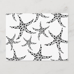 Starfish Pattern in Black and White. Postcard