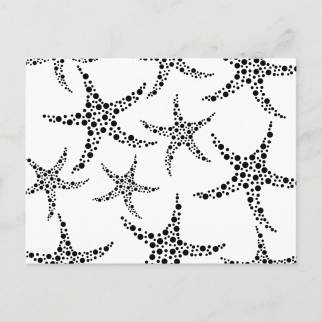 Starfish Pattern in Black and White. Postcard (Front)