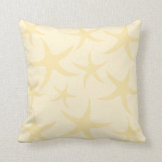 Starfish Pattern in Pastel Yellow. Cushion