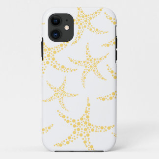 Starfish Pattern in Yellow and White. iPhone 11 Case